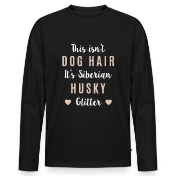 Husky dog - Men's Premium Organic Long Sleeve Shirt - black - Front - Nico (187cm)