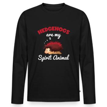 Hérisson - T-shirt manches longues Premium bio Homme - noir - Devant - Nico (187cm)