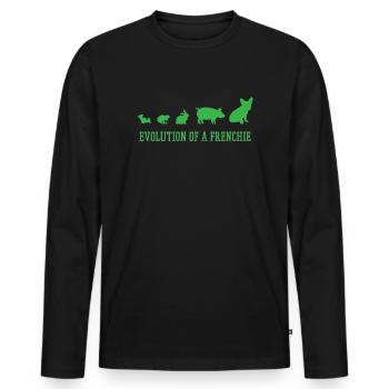 Bulldog French Bulldog English Bulldog - Men's Premium Organic Long Sleeve Shirt - black - Front - Nico (187cm)