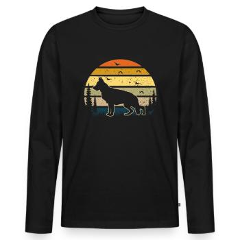 German shepherd dog - Men's Premium Organic Long Sleeve Shirt - black - Front - Nico (187cm)