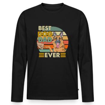 German shepherd dog - Men's Premium Organic Long Sleeve Shirt - black - Front - Nico (187cm)