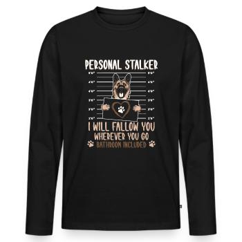German shepherd dog - Men's Premium Organic Long Sleeve Shirt - black - Front - Nico (187cm)