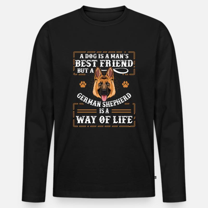 Deutscherschäferhund - Männer Premium Bio Langarmshirt - Schwarz