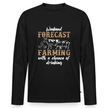Landwirt Bäuerin - Männer Premium Bio Langarmshirt - Schwarz - Vorne - Nico (187cm)