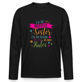 Schwester Schwestern - Männer Premium Bio Langarmshirt - Schwarz - Vorne - Nico (187cm)