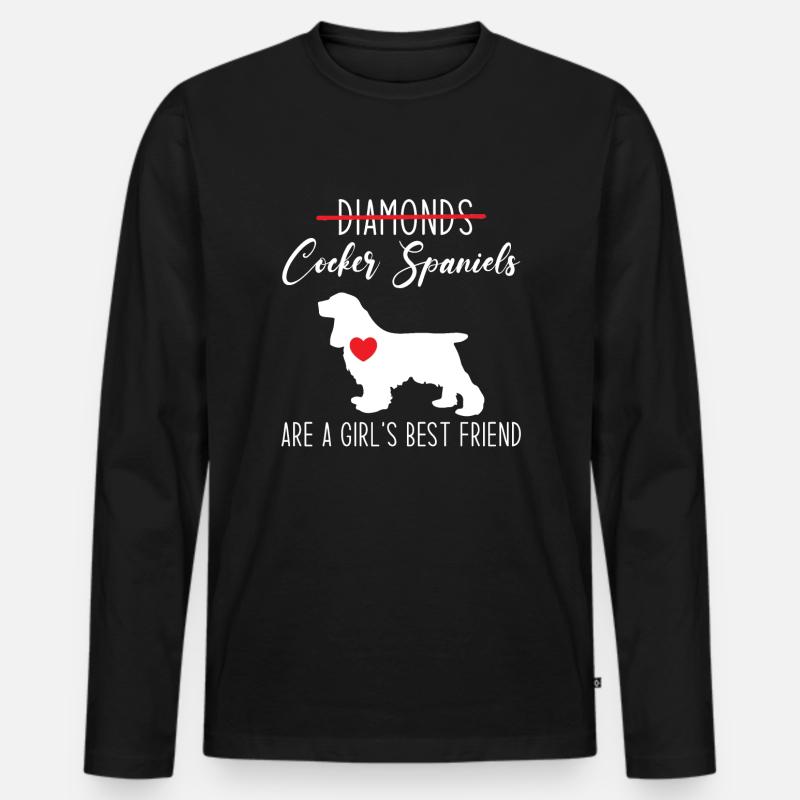 Cocker Spaniel - Männer Premium Bio Langarmshirt - Schwarz