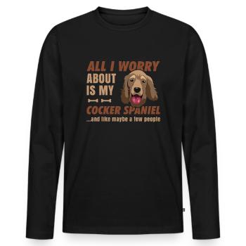 Cocker Spaniel - Men's Premium Organic Long Sleeve Shirt - black - Front - Nico (187cm)