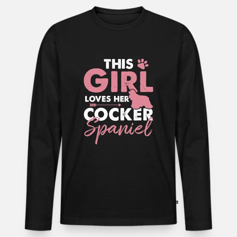 Cocker Spaniel - Men's Premium Organic Long Sleeve Shirt - black