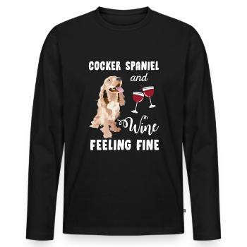 Cocker Spaniel - T-shirt manches longues Premium bio Homme - noir - Devant - Nico (187cm)