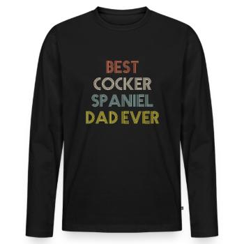 Cocker Spaniel - T-shirt manches longues Premium bio Homme - noir - Devant - Nico (187cm)