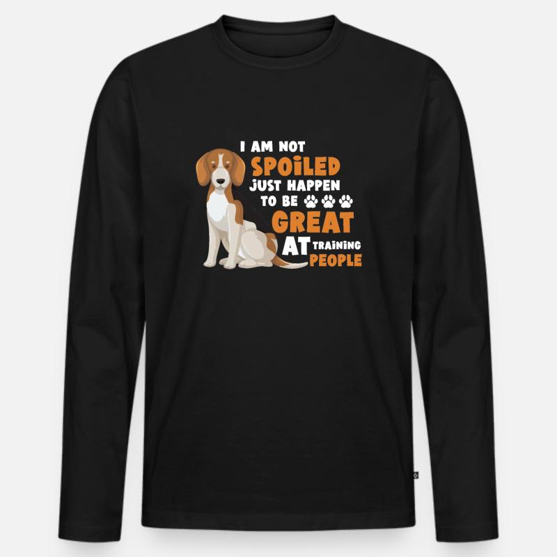beagle - Männer Premium Bio Langarmshirt - Schwarz