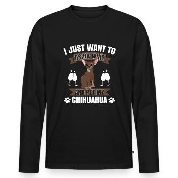 Chihuahua - Men's Premium Organic Long Sleeve Shirt - black - Front - Nico (187cm)
