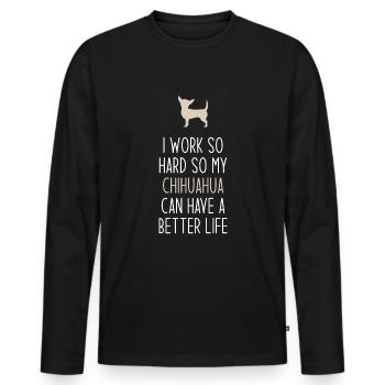 Chihuahua - Männer Premium Bio Langarmshirt - Schwarz - Vorne - Nico (187cm)