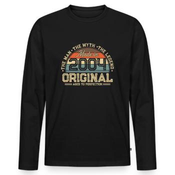 2004 Vintage Born Man Mythe Légende - T-shirt manches longues Premium bio Homme - noir - Devant - Nico (187cm)