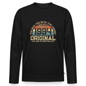 1994 Vintage né homme mythe légende - T-shirt manches longues Premium bio Homme - noir - Devant - Nico (187cm)