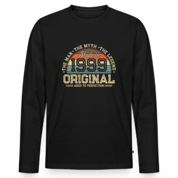 1999 Vintage né homme mythe, légende - T-shirt manches longues Premium bio Homme - noir - Devant - Nico (187cm)