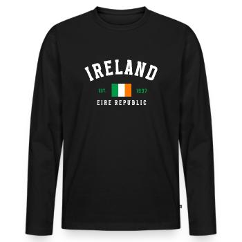 Irland Irland Republik - Männer Premium Bio Langarmshirt - Schwarz - Vorne - Nico (187cm)