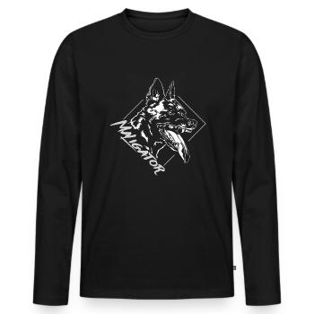 BELGIAN MALINOIS Maligator Hundesport Wilsigns - Männer Premium Bio Langarmshirt - Schwarz - Vorne - Nico (187cm)
