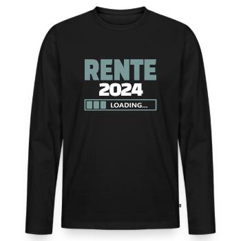 Rente 2024 loading - Männer Premium Bio Langarmshirt - Schwarz - Vorne - Nico (187cm)