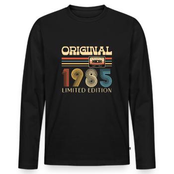 Anniversaire 40 Ans Original 1985 Cadeau Fête - T-shirt manches longues Premium bio Homme - noir - Devant - Nico (187cm)