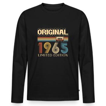 60th Birthday Original 1965 60 Years Old Gift - Men's Premium Organic Long Sleeve Shirt - black - Front - Nico (187cm)