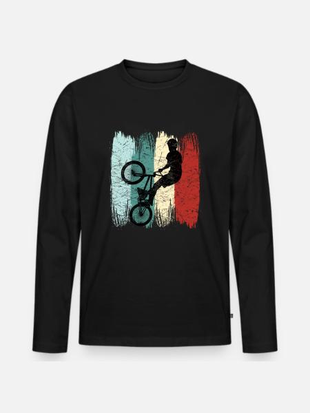 Bmx Fahrrad Geschenkidee Hobby - Männer Premium Bio Langarmshirt - Schwarz