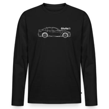 Alfa Giulia GTA Illustration - T-shirt manches longues Premium bio Homme - noir - Devant - Nico (187cm)