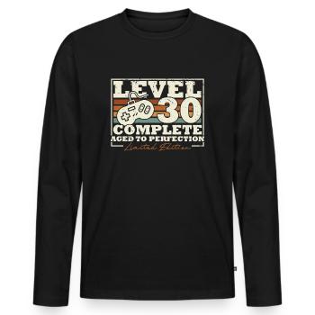30th Birthday Level 30 Complete 30 Years Gift - Men's Premium Organic Long Sleeve Shirt - black - Front - Nico (187cm)