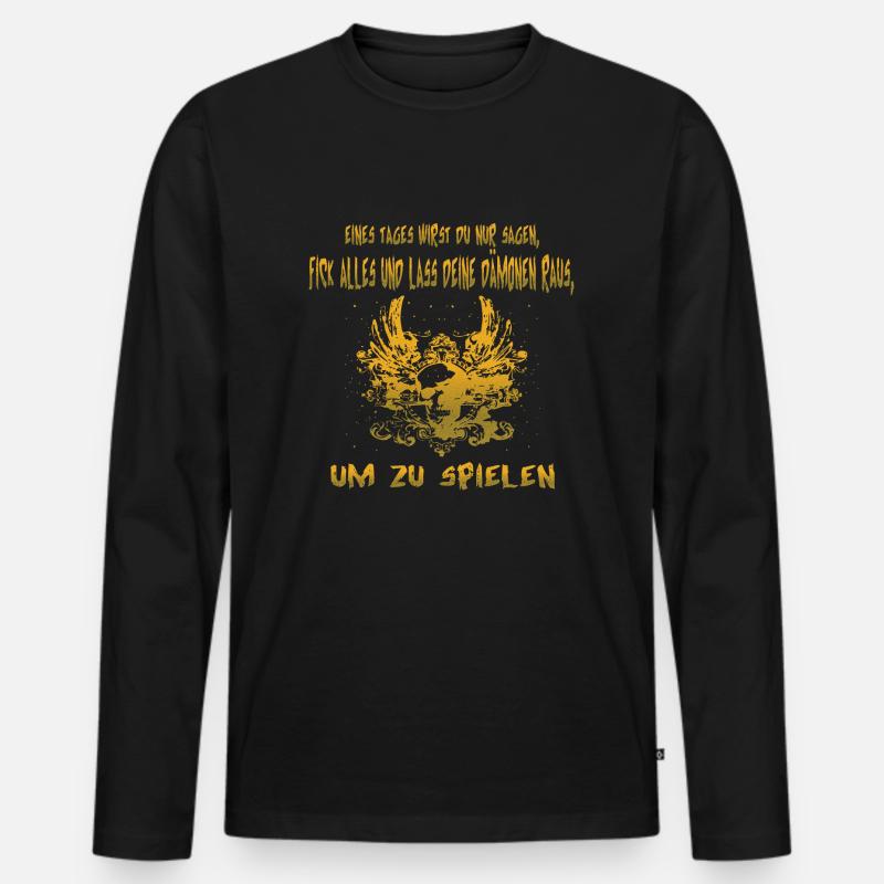 Dämon - Männer Premium Bio Langarmshirt - Schwarz