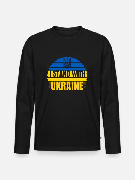 i stand with ukraine - Men's Premium Organic Long Sleeve Shirt - black