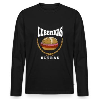 Leberkas Ultras - Männer Premium Bio Langarmshirt - Schwarz - Vorne - Nico (187cm)