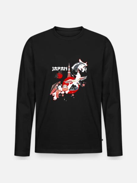 Cool Japan Tradtions Design - Men's Premium Organic Long Sleeve Shirt - black