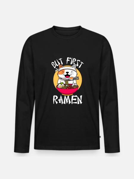Mais d’abord Ramen - T-shirt manches longues Premium bio Homme - noir