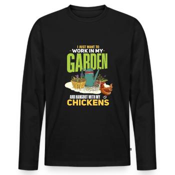 Drôle de jardinier Pépinières Dicton - T-shirt manches longues Premium bio Homme - noir - Devant - Nico (187cm)
