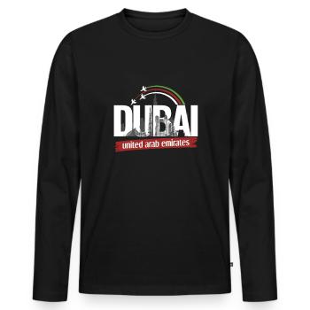 United Arab Emirates Dubai - Men's Premium Organic Long Sleeve Shirt - black - Front - Nico (187cm)