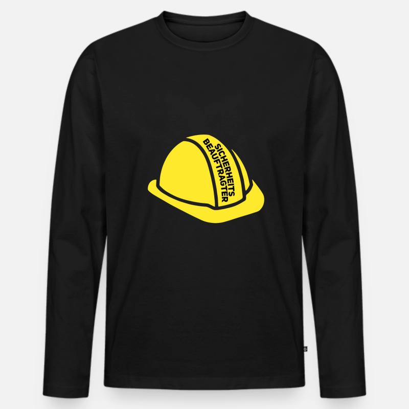 Witziges Sicherheitsbeauftrager Design - Männer Premium Bio Langarmshirt - Schwarz