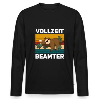 Vollzeit Beamter - Männer Premium Bio Langarmshirt - Schwarz - Vorne - Nico (187cm)