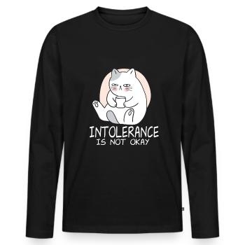 Intolerance is not okay - Männer Premium Bio Langarmshirt - Schwarz - Vorne - Nico (187cm)