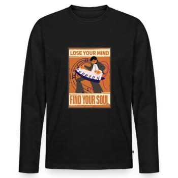 Musicien cool Dicton Design - T-shirt manches longues Premium bio Homme - noir - Devant - Nico (187cm)