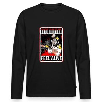 Music makes me feel alive - Men's Premium Organic Long Sleeve Shirt - black - Front - Nico (187cm)