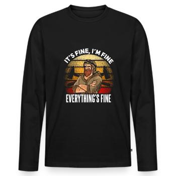 Funny Craftsman Construction Worker Quote - Men's Premium Organic Long Sleeve Shirt - black - Front - Nico (187cm)
