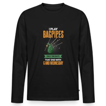 Lustiges Dudelsackspieler Musiker Design - Männer Premium Bio Langarmshirt - Schwarz - Vorne - Nico (187cm)