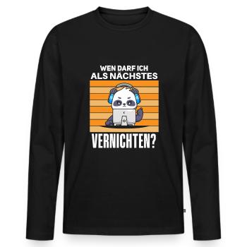 Witziger Gaming Gamer Zocker Spruch - Männer Premium Bio Langarmshirt - Schwarz - Vorne - Nico (187cm)