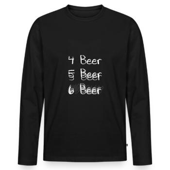 Witziger Bier Alkohol Party Spruch - Männer Premium Bio Langarmshirt - Schwarz - Vorne - Nico (187cm)