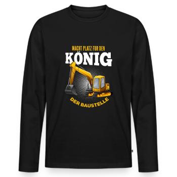 Cooles Bagger Baggerfahrer Spruch Motiv - Männer Premium Bio Langarmshirt - Schwarz - Vorne - Nico (187cm)