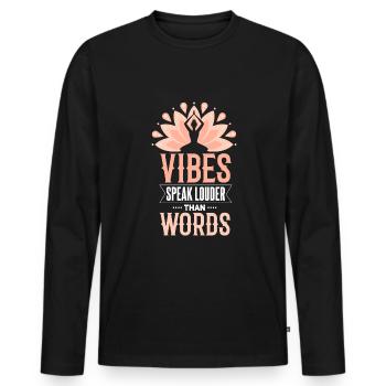 Cooles Yoga Gymnastik Spruch Motiv - Männer Premium Bio Langarmshirt - Schwarz - Vorne - Nico (187cm)