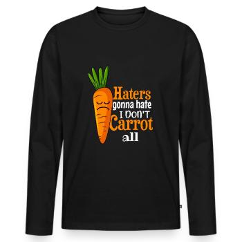 Funny Sayings Illustration Design - Men's Premium Organic Long Sleeve Shirt - black - Front - Nico (187cm)