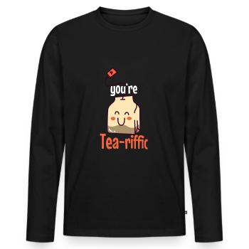Funny Sayings Illustration Design - Men's Premium Organic Long Sleeve Shirt - black - Front - Nico (187cm)