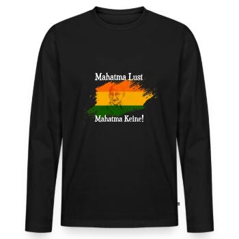 Drôle Mahatma Gandhi disant - T-shirt manches longues Premium bio Homme - noir - Devant - Nico (187cm)