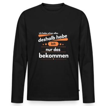 Lustiges Weihnachtsmotiv für Weihnachten - Männer Premium Bio Langarmshirt - Schwarz - Vorne - Nico (187cm)